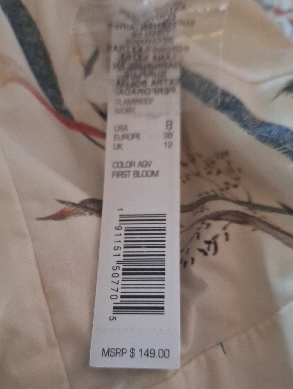 NWT Antonio Melani Foral Button-Front Maxi Cotton Dress in Cream Size 8 - Picture 9 of 12